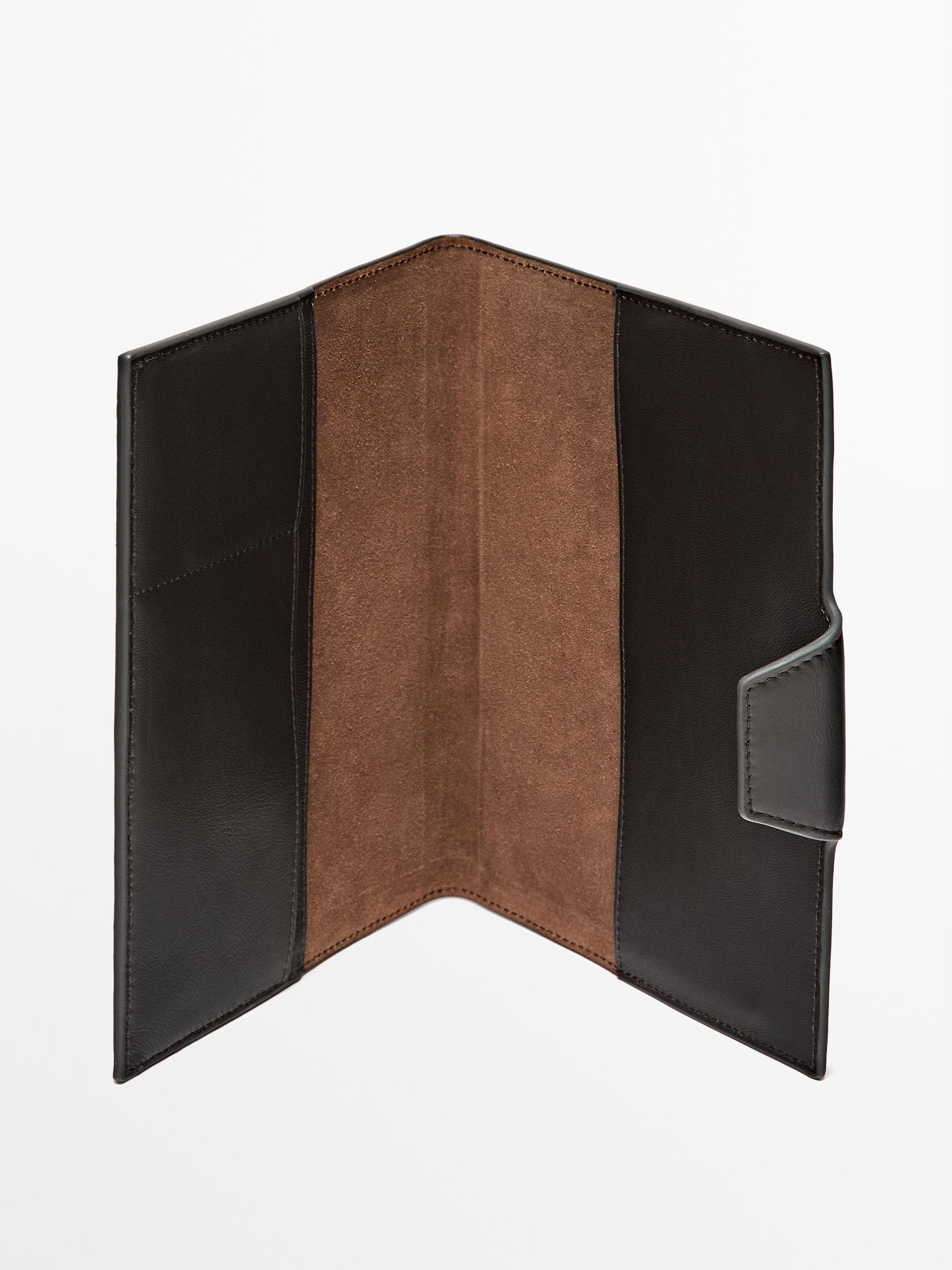 Housse pour carnet en cuir nappa